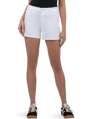 Kut From the Kloth Catherine Boyfriend Shorts White Cotton Size 10